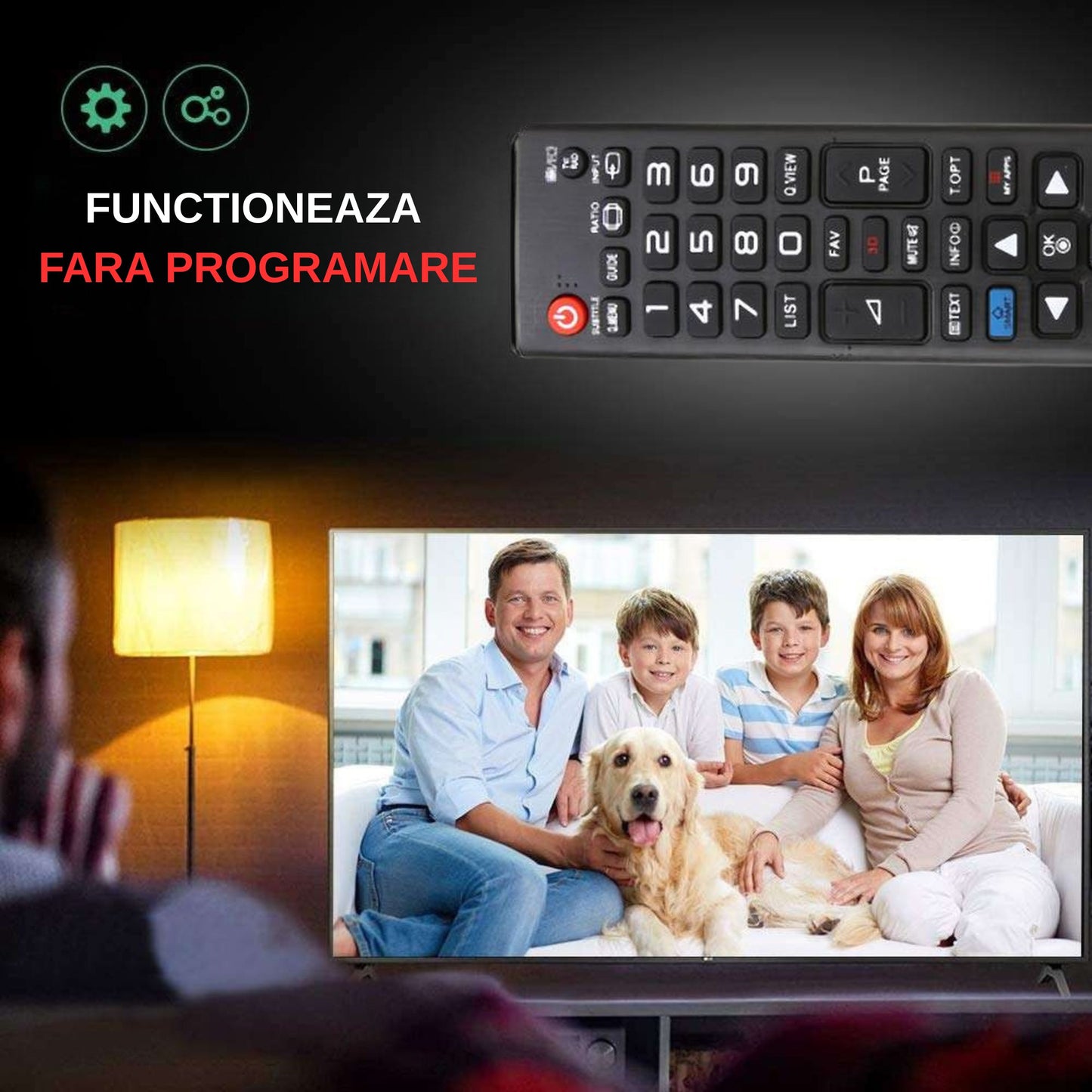 Telecomanda Universala Compatibila LG – Potrivita pentru Majoritatea Televizoarelor LG Smart, LED si LCD
