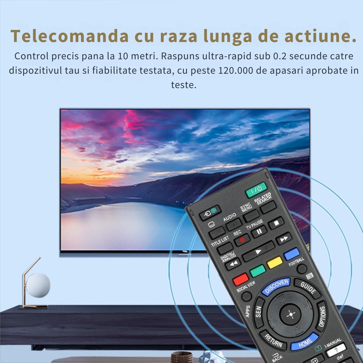 Telecomanda TV Sony, Utilizare Directa, Raspuns Rapid, Raza Mare de Actiune