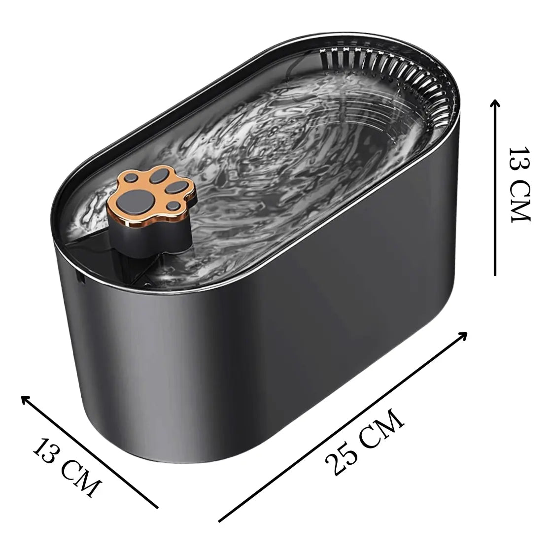 Dispenser de Apa Automat, Tip Fantana pentru Pisici/Caini cu Purificare si Filtrare prin Carbune Activ, Led Luminos, 3L, Senzor Nivel Apa, Silentios, Adaptor Priza, Dark Gray - Cumpara24