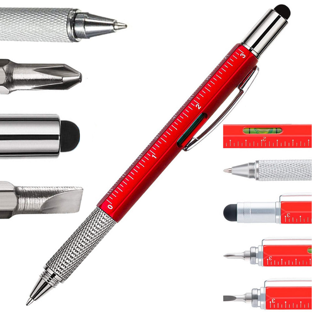 Pix Multifunctional Constructii, 6 in 1, Nivela, Rosu