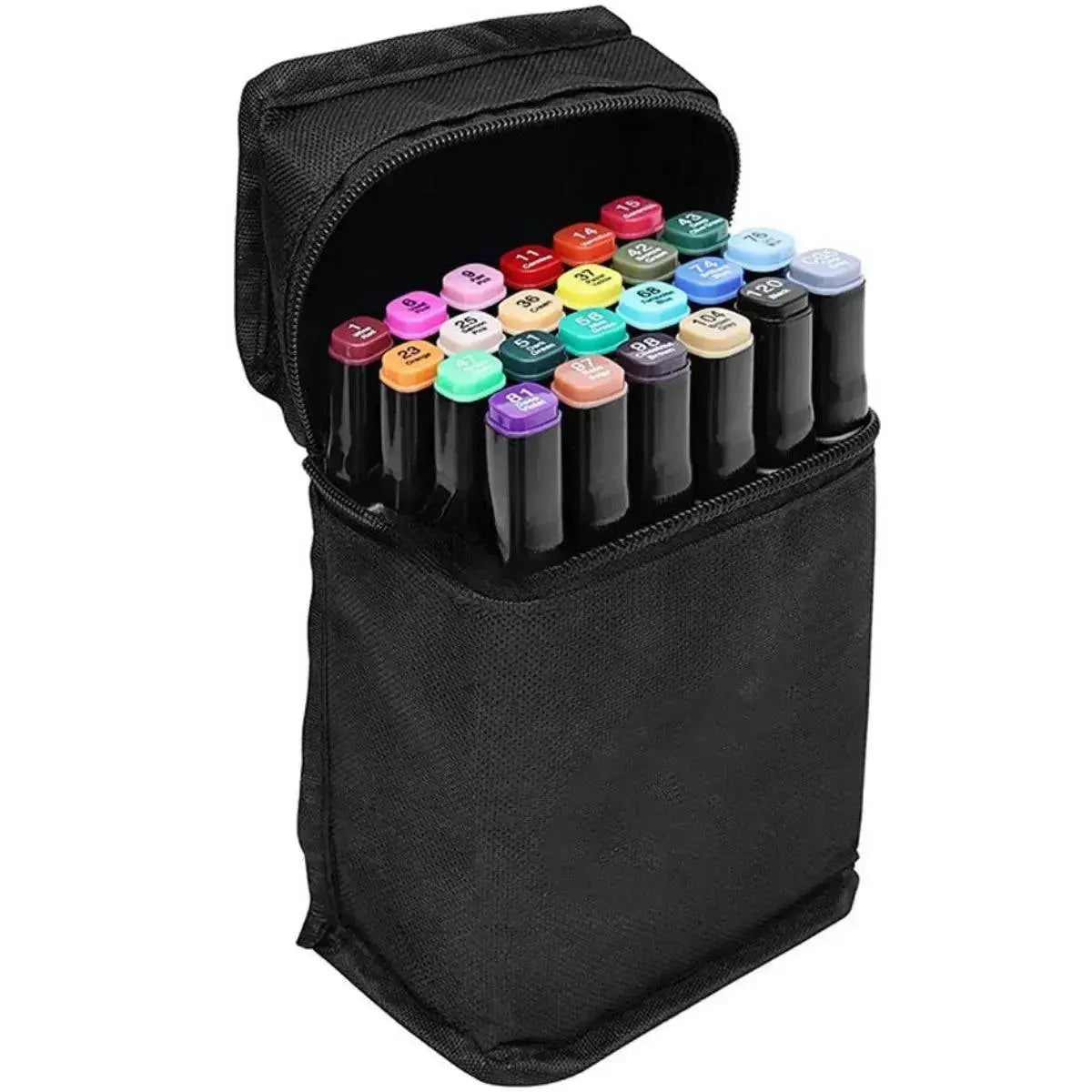 Set Markere Duble, Carioci Profesionale, Cu Cerneala pe Baza de Alcool, 168 DE CULORI, Multicolore - Cumpara24