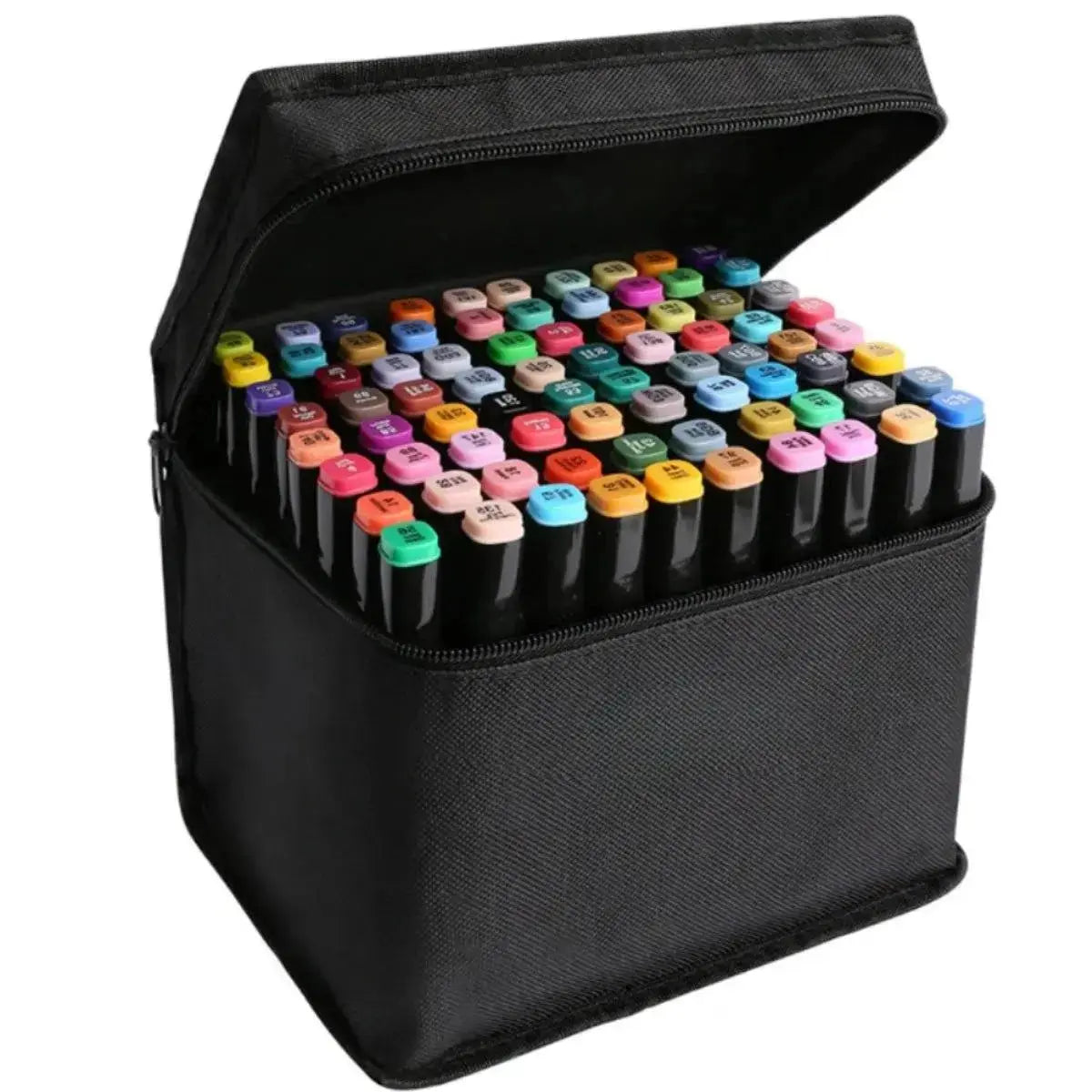 Set Markere Duble, Carioci Profesionale, Cu Cerneala pe Baza de Alcool, 168 DE CULORI, Multicolore - Cumpara24