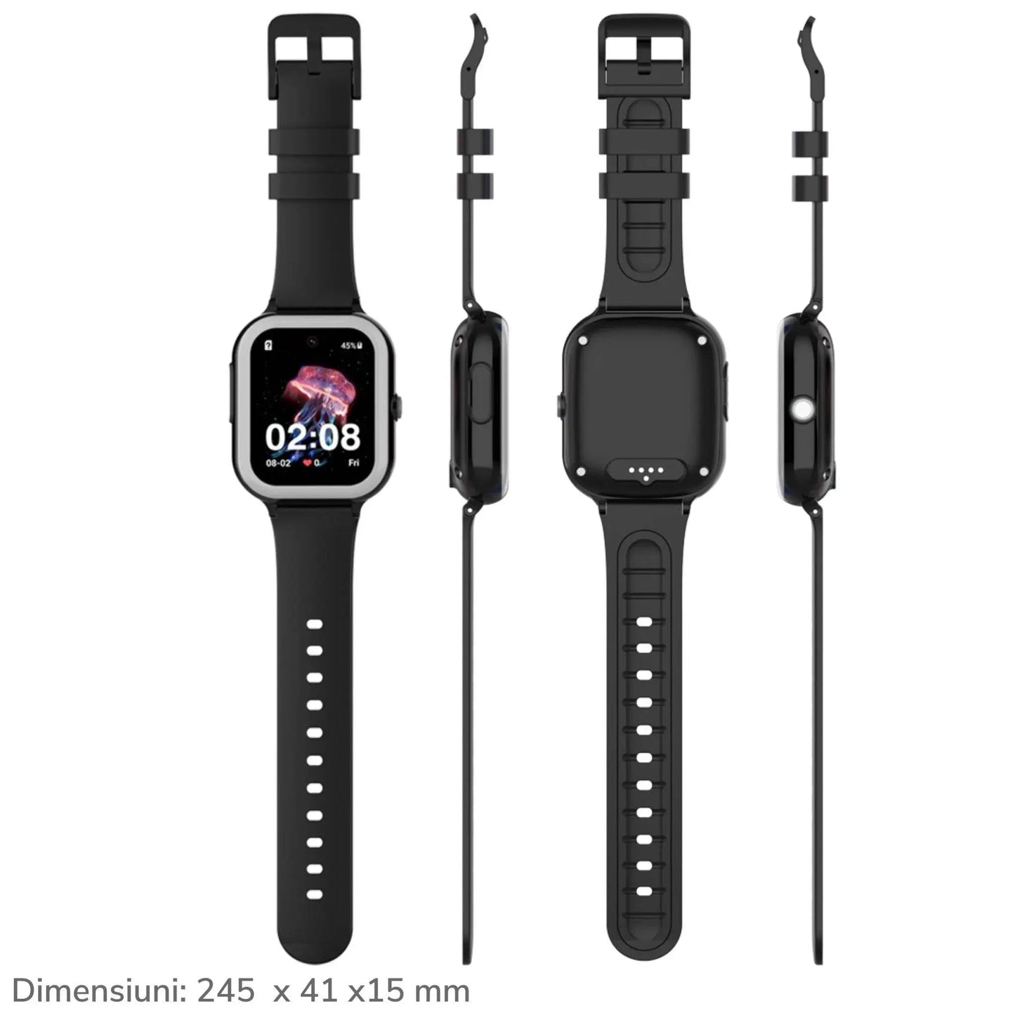 Smartwatch M01 pentru Copii cu GPS si Localizare Spion KidLife, 4G, Negru - Cumpara24