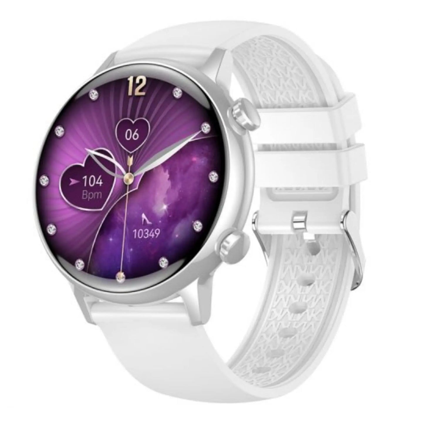 Ceas Smartwatch Dama,TechGS®, Ecran AMOLED HD 1.1 inch, Preluare Apeluri și Mesaje direct de pe Ceas, Monitorizare sănătate: Ritm cardiac/Tensiune arterială/Oxigen, Alarma, Asistent Vocal, IP68 - Cumpara24