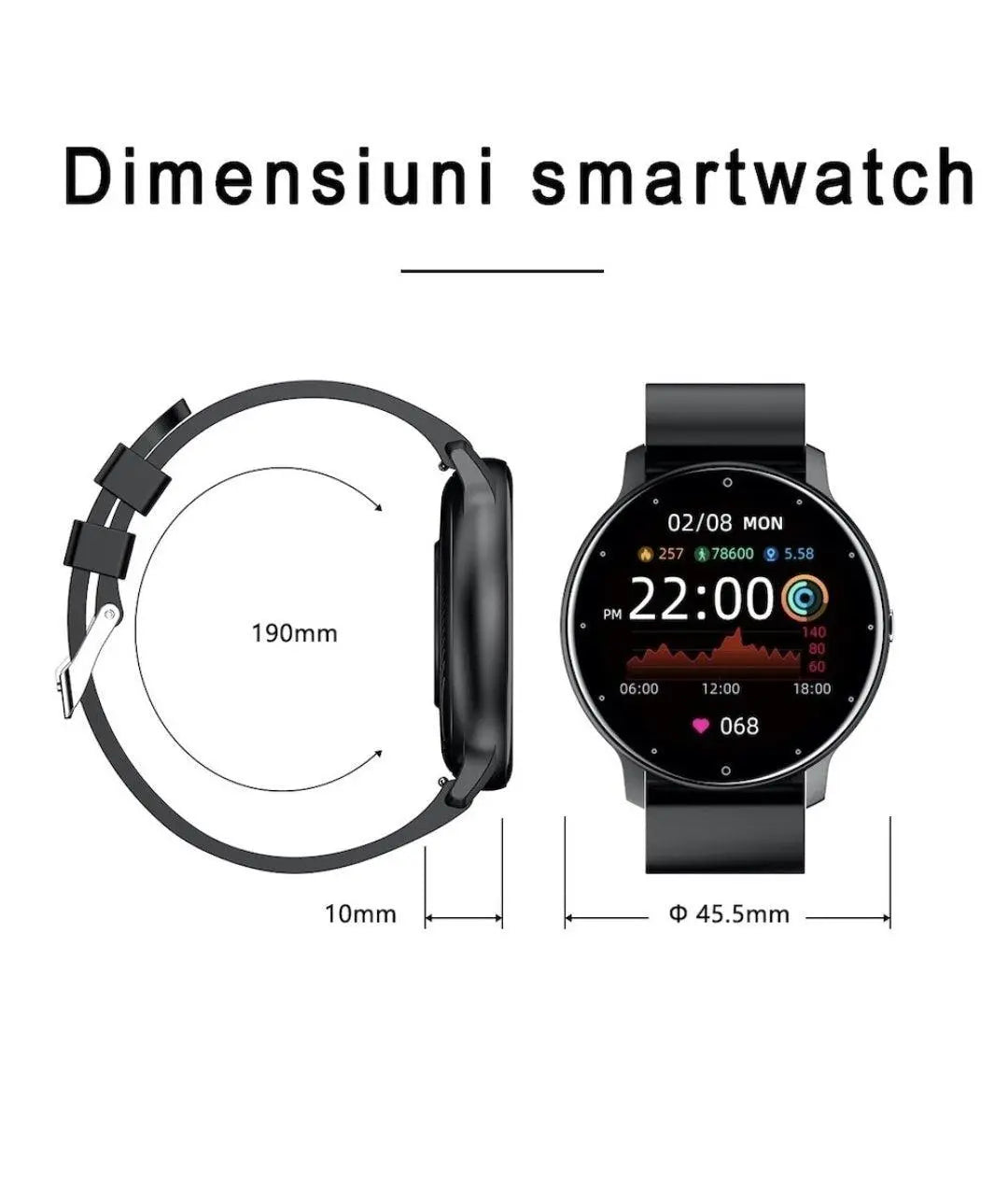 Ceas Smartwatch si Bratara Fitness, TechGS® , Notificari Apeluri/Sms/Social Media, Monitorizare Activitati Fizice, Somn, Ritm Cardiac, Rezistent la Apa, Roz - Cumpara24