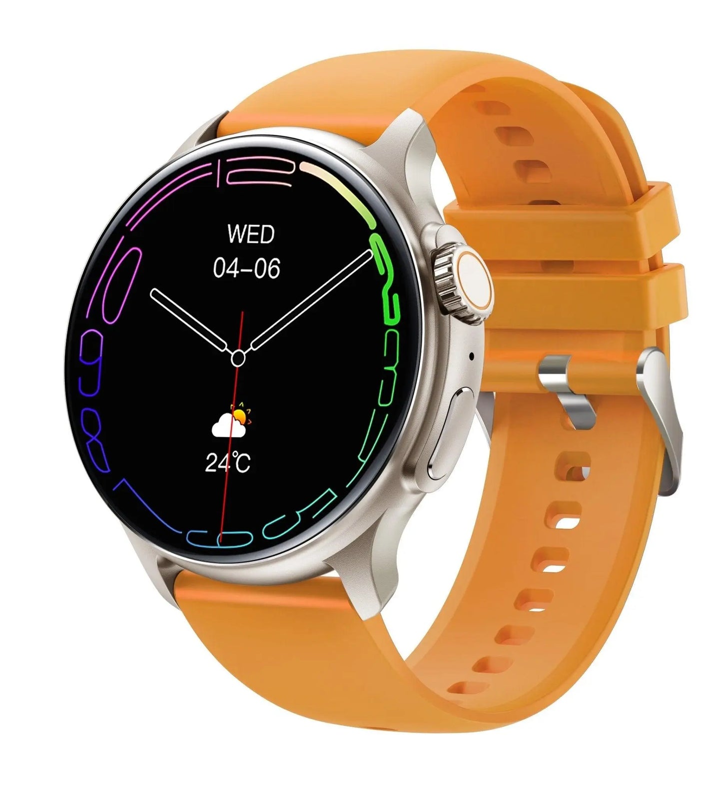 Ceas Smartwatch Unisex, TechGS®, Ecran AMOLED HD de 1.43 inch, Functie Always ON, Rezistenta Inalta, Convorbire prin Bluetooth, Portocaliu - Cumpara24