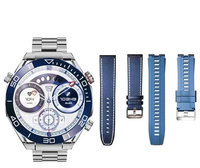 Ceas Smartwatch,TechGS®, Ultimate cu Aliaj de ZINC, Apel Bluetooth HD, Notificari Inteligente, Tensiune Arterială, Ritm Cardiac si Oxigen, Pedometru, IP68, Baterie 400 mAh - Cumpara24