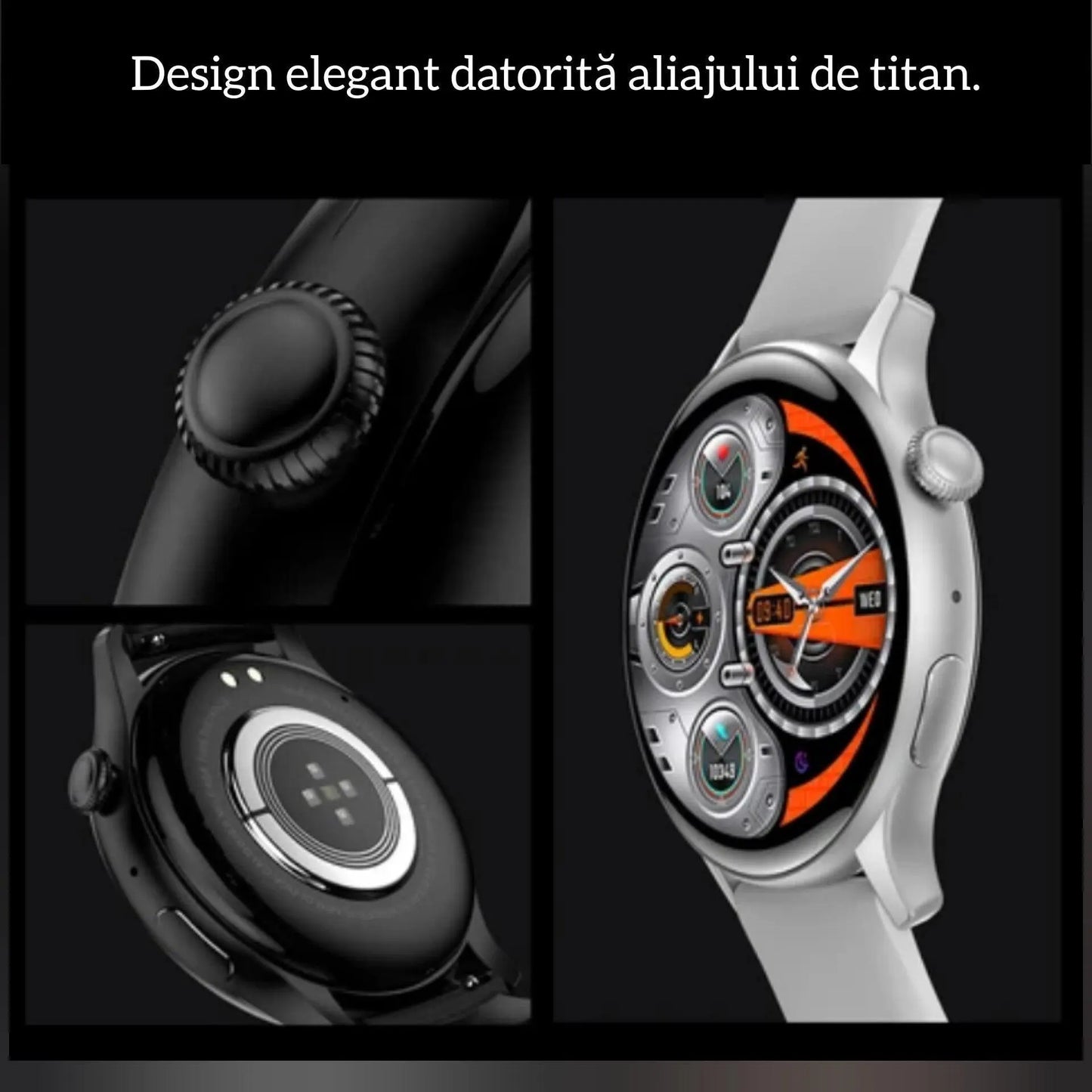 Ceas Smartwatch,TechGS®, UNISEX, Ecran AMOLED HD 1.43 inch, Preluare Apeluri/Mesaje Bluetooth, Monitorizare Sănătate/Multiple Moduri Sportive, Meniu în Limba Română - Cumpara24