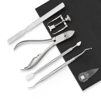 Kit Profesional pentru Unghii cu Probleme, Pentru Maini si Picioare din Otel, 6 Unelte Profesionale + Cutie de Depozitare