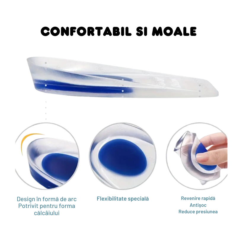 Branturi de Gel pentru Calcai 40-46 – Reduc Oboseala si Durerea Picioarelor, Amortizare si Confort