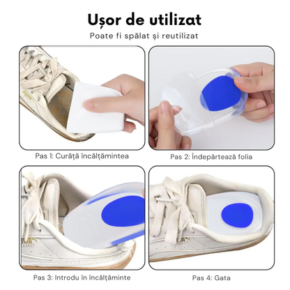 Branturi de Gel pentru Calcai 40-46 – Reduc Oboseala si Durerea Picioarelor, Amortizare si Confort