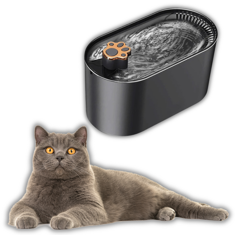 Fantana Apa Pisici/Caini Automat cu Purificare si Filtrare prin Carbune Activ, Led Luminos, 3L, Senzor Nivel Apa, Silentios, Adaptor Priza, Dark Gray