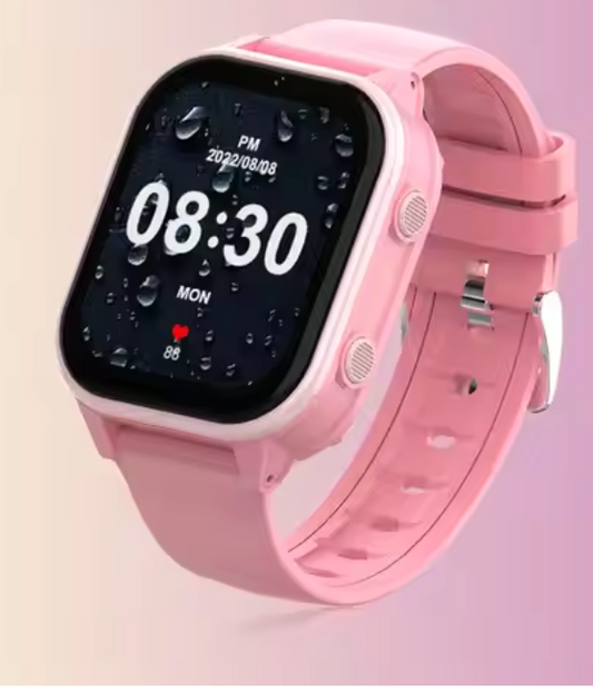 Smartwatch DF89K, 1.85 Inch pentru Copii cu GPS si Localizare Spion KidLife, 4G, ROZ