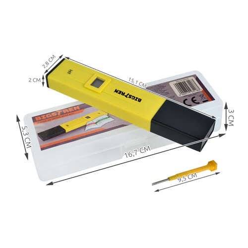 Aparat Masurare PH cu ATC, precizie 0.1 pH, 0 - 14pH, 15.1x2.8x2cm, Galben/Negru - Cumpara24