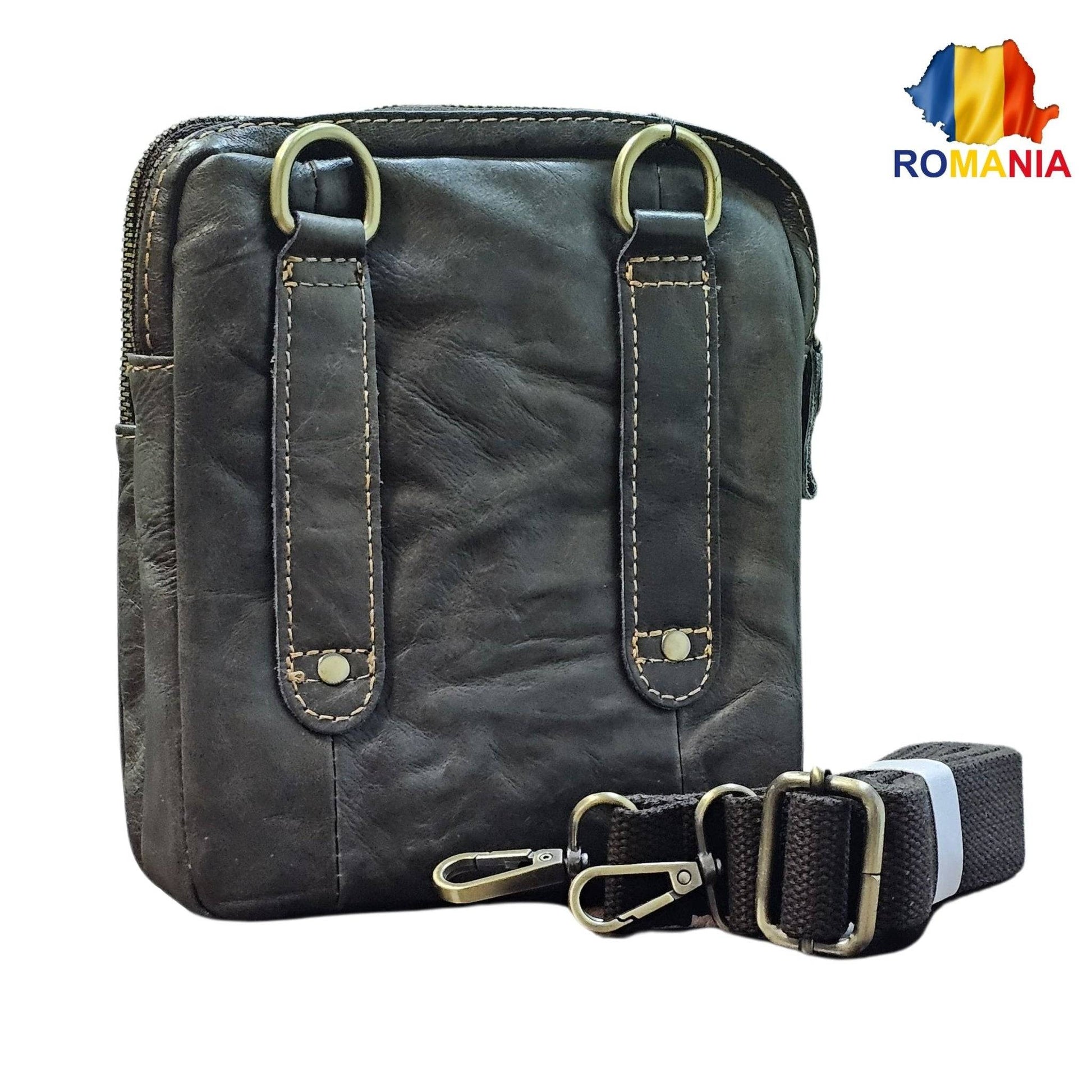 Borseta din Piele Pentru Barbati, Prindere la Curea, Bretele Reglabile Detasabile, 18 x21 x 6 cm - Cumpara24
