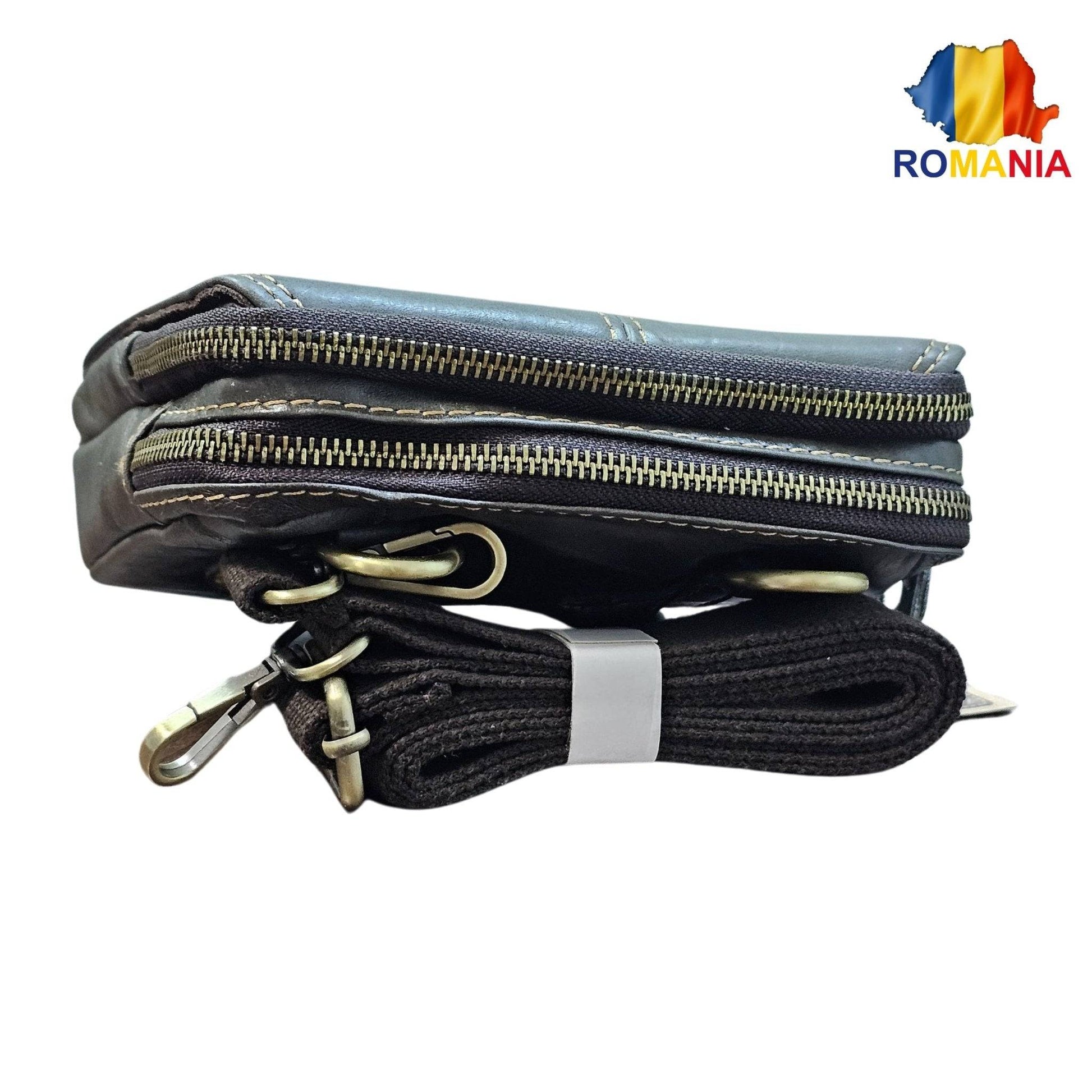 Borseta din Piele Pentru Barbati, Prindere la Curea, Bretele Reglabile Detasabile, 18 x21 x 6 cm - Cumpara24