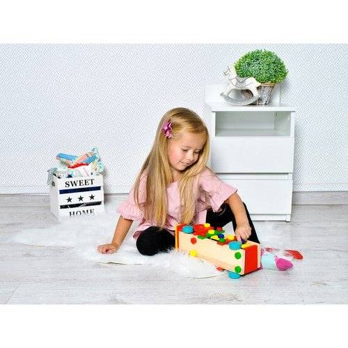 Camion de Lemn cu Suruburi pentru Dezvoltarea Creativitatii si stimularea Imaginatiei + Accesorii - Cumpara24