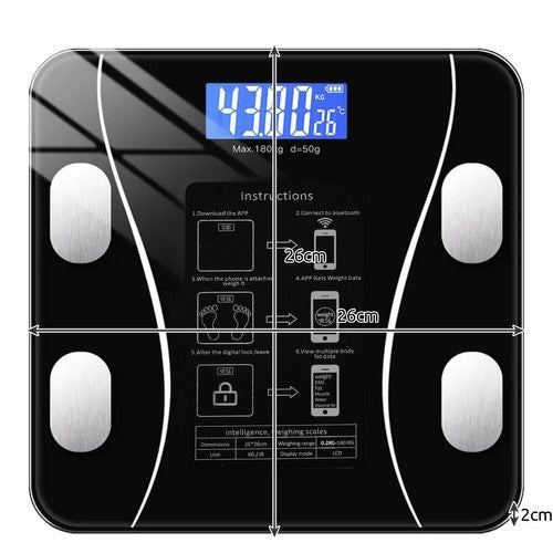 Cantar Profesional Inteligent, Conectivitate Bluetooth, Pentru IMC si Pierderea in Greutate, Negru - Cumpara24