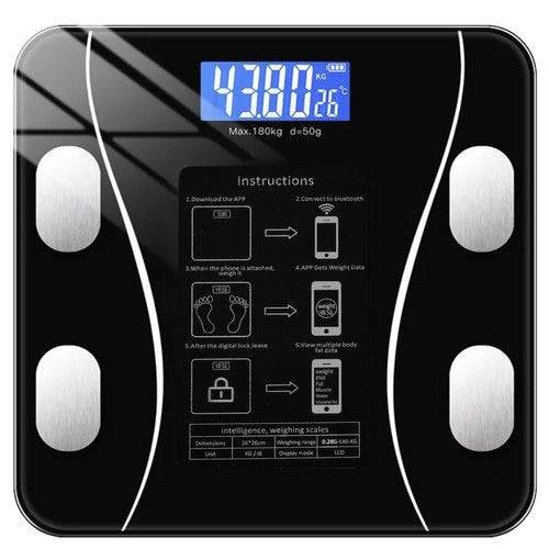 Cantar Profesional Inteligent, Conectivitate Bluetooth, Pentru IMC si Pierderea in Greutate, Negru - Cumpara24