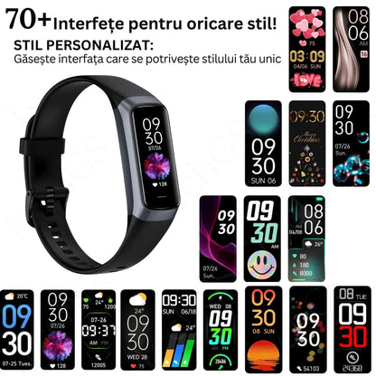 Ceas si Bratara Fitness 2 in 1 TechGS®, Negru - Cumpara24