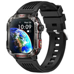 Ceas Smartwatch Barbatesc Stil Militar, TechGS®, Baterie 600 mAh, Ecran de 2.01 Inch, Meniu in Limba Romana, Pedometru, Pulsoximetru, 100+ Moduri Sportive, Lanterna, Lampa UV - Cumpara24