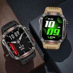 Ceas Smartwatch Barbatesc Stil Militar, TechGS®, Baterie 600 mAh, Ecran de 2.01 Inch, Meniu in Limba Romana, Pedometru, Pulsoximetru, 100+ Moduri Sportive, Lanterna, Lampa UV - Cumpara24