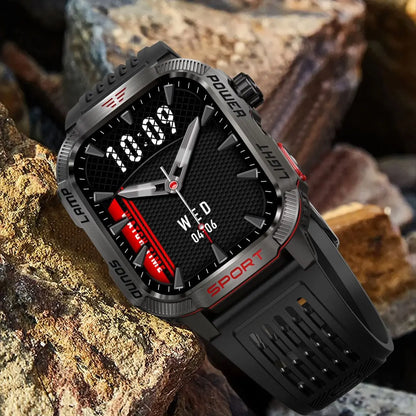 Ceas Smartwatch Barbatesc Stil Militar, TechGS®, Baterie 600 mAh, Ecran de 2.01 Inch, Meniu in Limba Romana, Pedometru, Pulsoximetru, 100+ Moduri Sportive, Lanterna, Lampa UV - Cumpara24