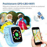 Ceas Smartwatch Copii, KidLife TechGS®, 4G cu GPS, 1.83 inch, Monitorizare Traseu, Buton SOS, Sistem de Operare Android, Camera Foto, 6 - 12 Ani, Player Muzical, Face Unlock, Baterie 700 mAh, Albastru - Cumpara24