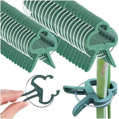 Set 108 clipsuri pentru plante, ideale pentru susținerea tulpinilor fragile. Accesorii esențiale pentru grădinărit, disponibile pe Cumpara24.
