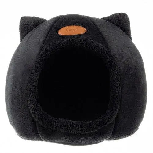 Culcus de Plus pentru Pisici, Culoare Neagra, Umplutura din Bumbac PP, Negru - Cumpara24