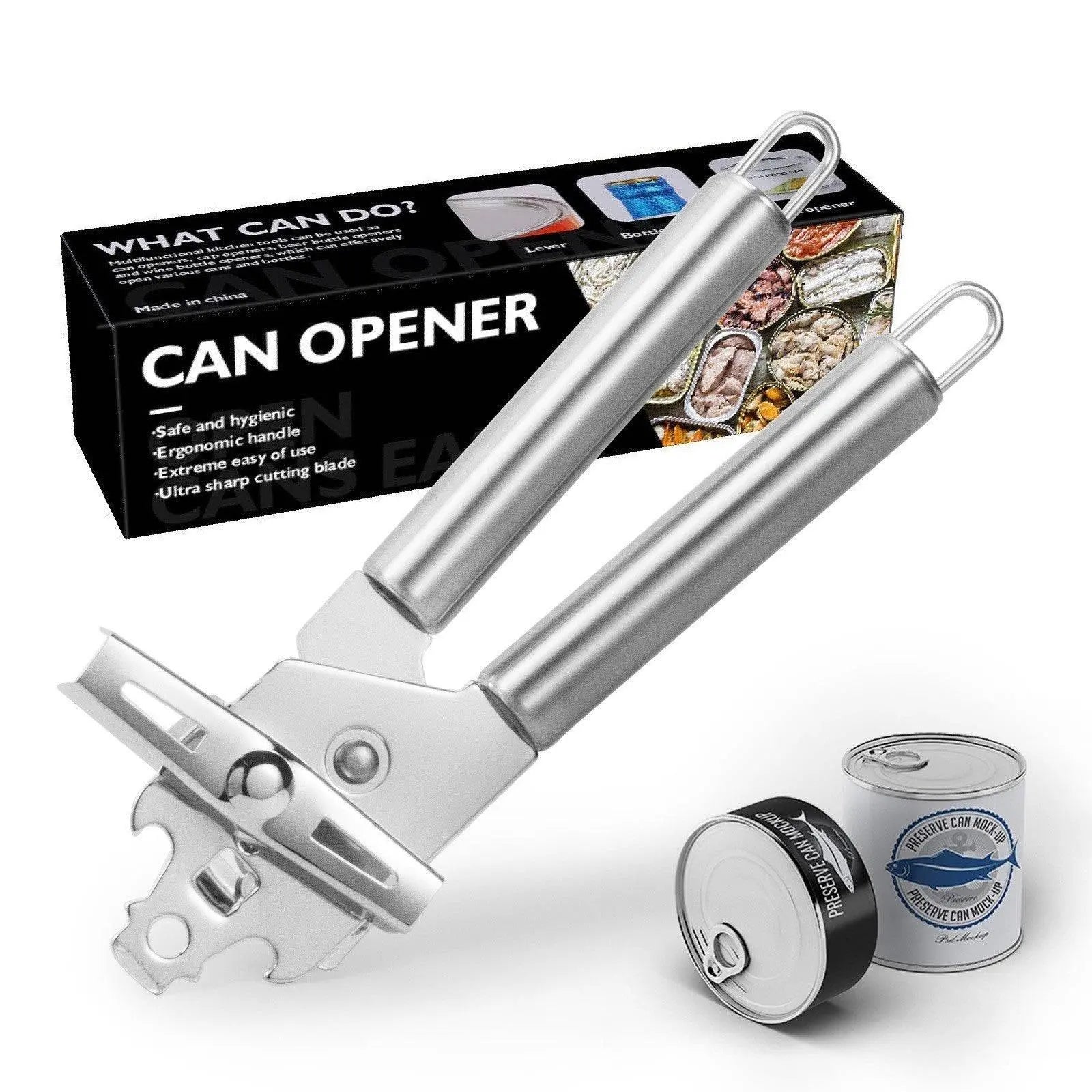 Deschizator Conserve, Material Inox, Ergonomic, Gri - Cumpara24