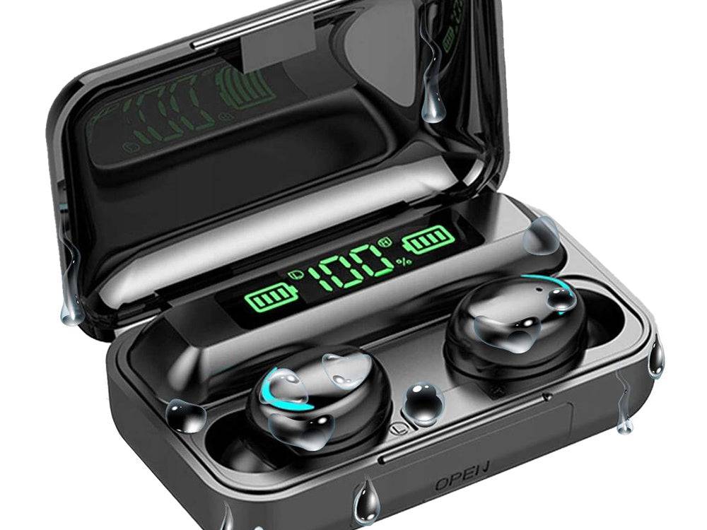 Casti Wireless Bluetooth F9 TWS cu design rezistent la apa, protejate impotriva umezelii si transpiratiei.
