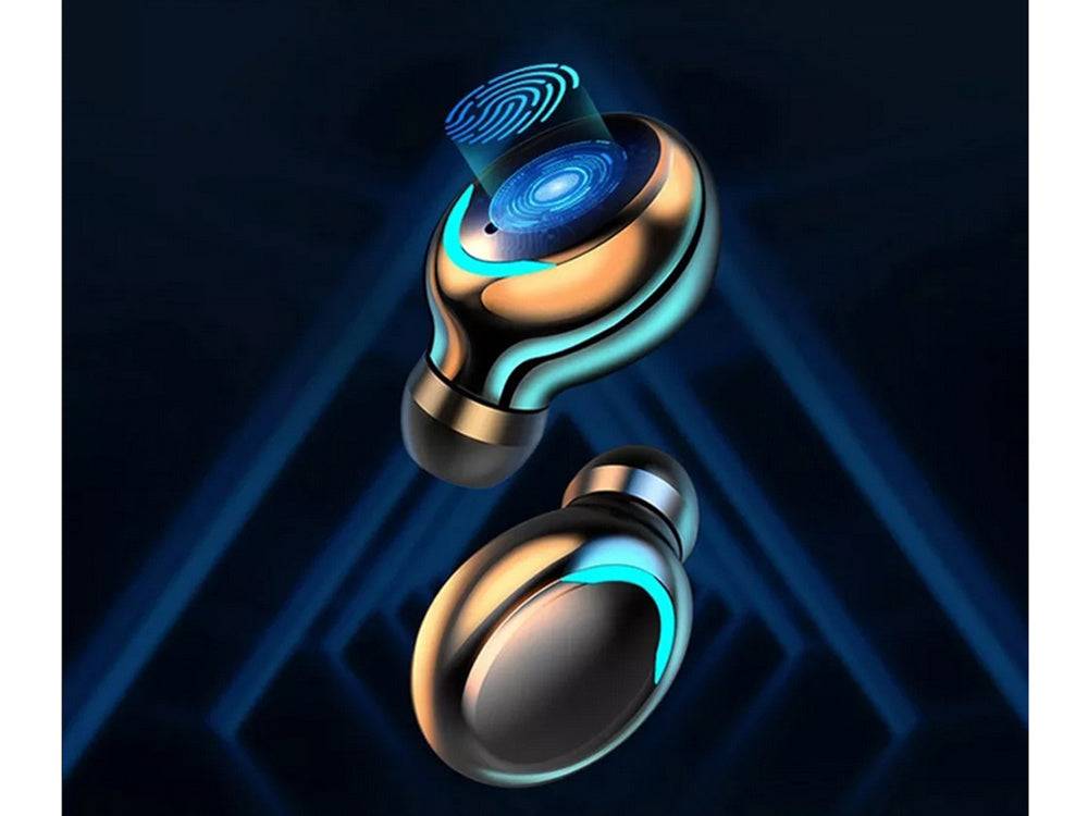 Casti Wireless Bluetooth F9 TWS cu tehnologie touch control si design futurist, ideale pentru o experienta audio premium.