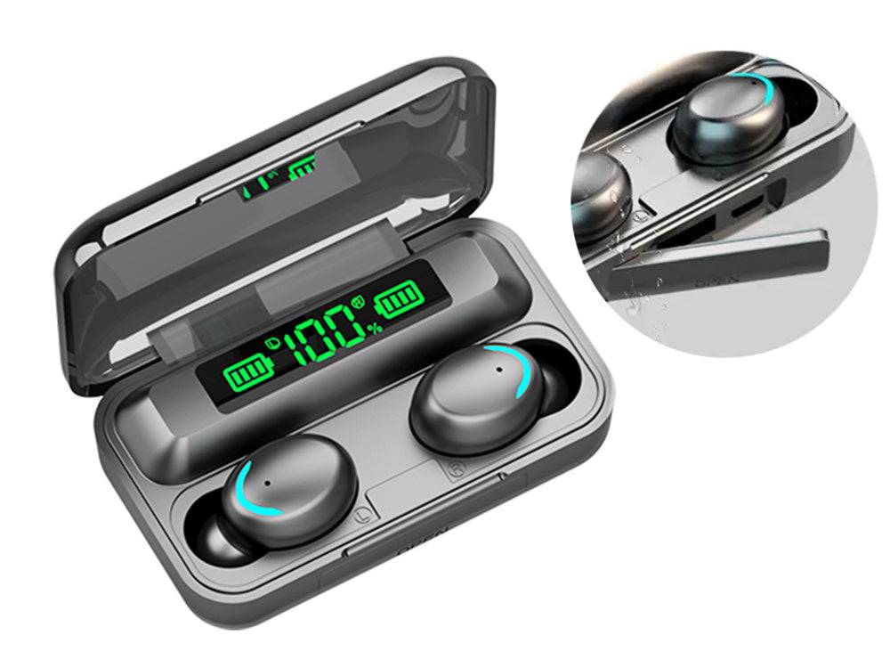 Casti Wireless Bluetooth F9 TWS cu carcasa de incarcare si protectie impotriva apei, perfecte pentru utilizare zilnica.