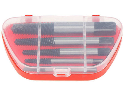 Set 5 extractoare pentru suruburi defecte într-o cutie compactă cu capac transparent, perfect pentru depozitare și transport.