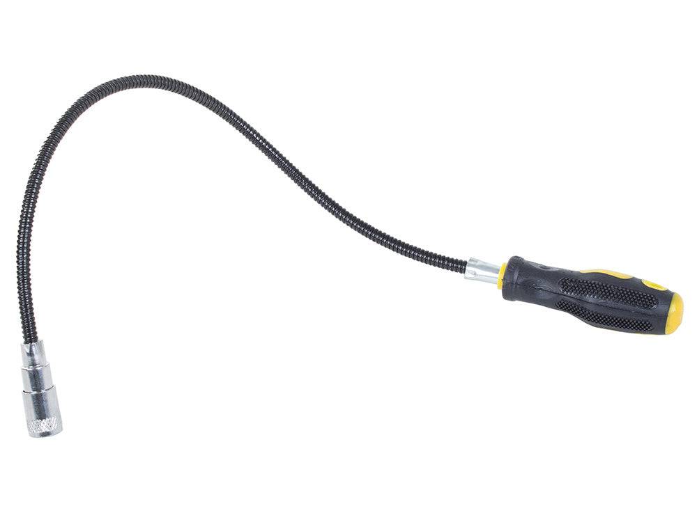 Dispozitiv LED cu magnet și braț flexibil, ușor de modelat pentru a ajunge în spații înguste.
