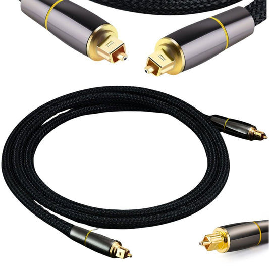 Cablu Optic 2m Impletit TOSLINK Digital HQ cu Terminale Placate cu Aur
