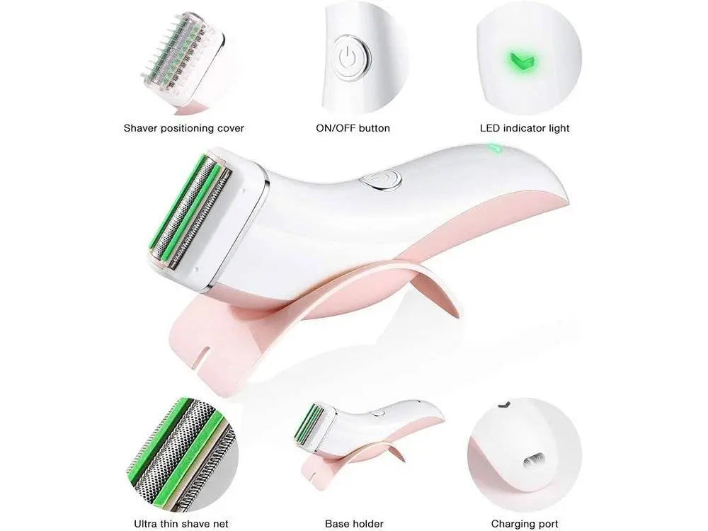 Epilator Pentru Femei, 5W, cu 2 Trepte de Viteza, Alb/Roz - Cumpara24