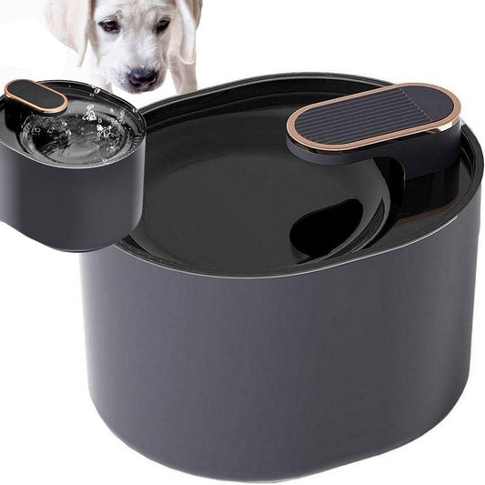 Fantana automata de apa pentru pisici si caini, neagra, cu filtru si design modern.