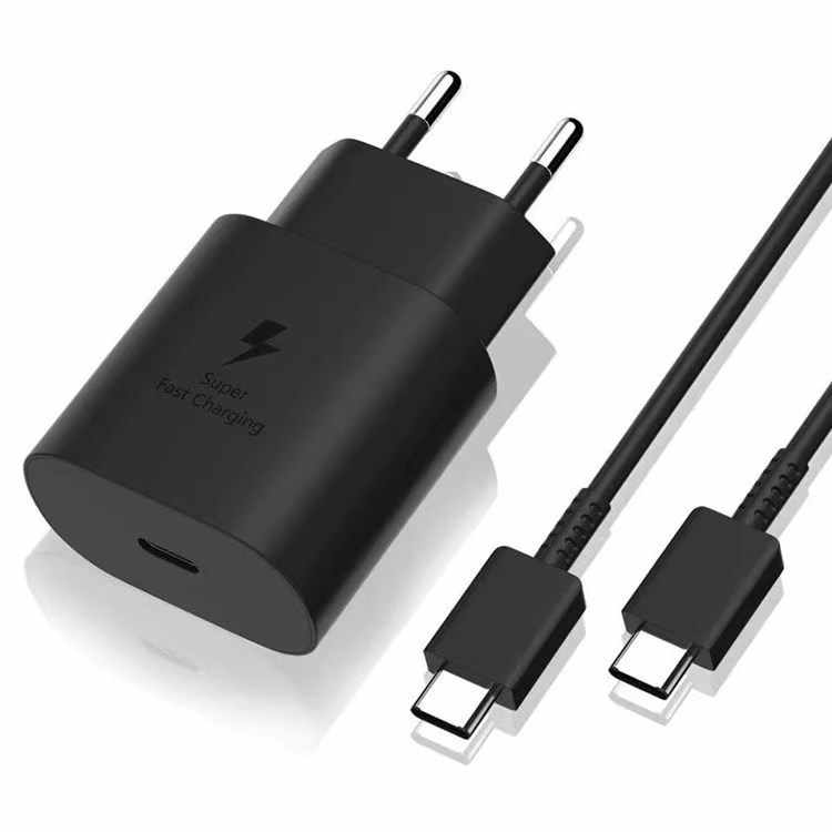 Kit Incarcator Universal 25 W USB-C + Cablu Type-C, Negru