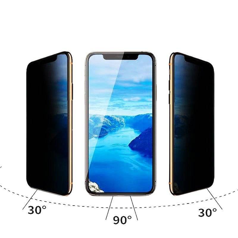 Folie de Sticla Securizata pentru Apple iPhone 15 Pro Max, Privacy 30° Protectie Completa 9D, Anti - Amprenta, Protectie Confidentialitate, Negru - Cumpara24