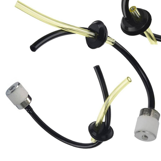 Furtun de combustibil pentru masini de tuns gazon si motocoase, cu filtru de 17 mm. Compatibil cu echipamente de gradina pentru alimentare eficienta.