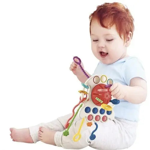JUCARIE DENTITIE SENSORIALA, 6 IN 1, STIMULEAZA SIMTURILE COPILULUI - Cumpara24