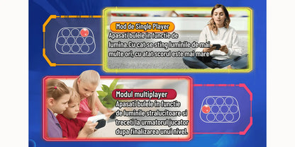 Jucarie Interactiva Tip Consola pentru Copii, Speed Push Whack - a - mole, Joc de Viteza Pop IT, Cu Nivele, Sunete si Lumini, 15.5 x 7.6 x 5.3 cm - Cumpara24