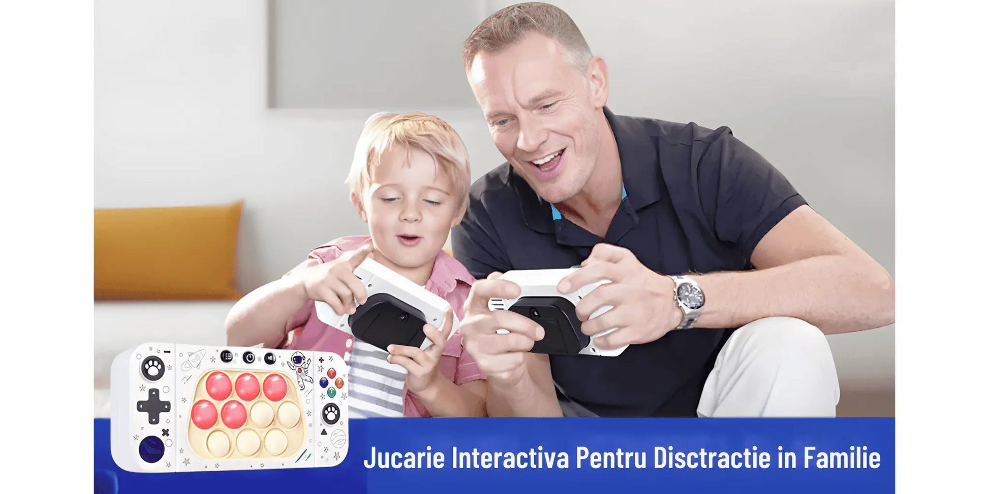 Jucarie Interactiva Tip Consola pentru Copii, Speed Push Whack - a - mole, Joc de Viteza Pop IT, Cu Nivele, Sunete si Lumini, 15.5 x 7.6 x 5.3 cm - Cumpara24
