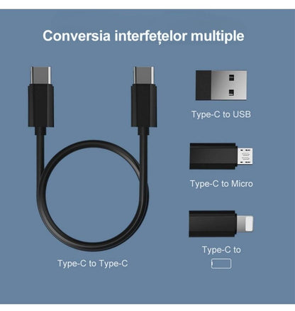 Cablu Type-C cu multiple adaptoare pentru conversia interfețelor, inclus în Kit Adaptoare Cabluri USB la USB-C, Universal, ideal pentru conectivitate extinsă.