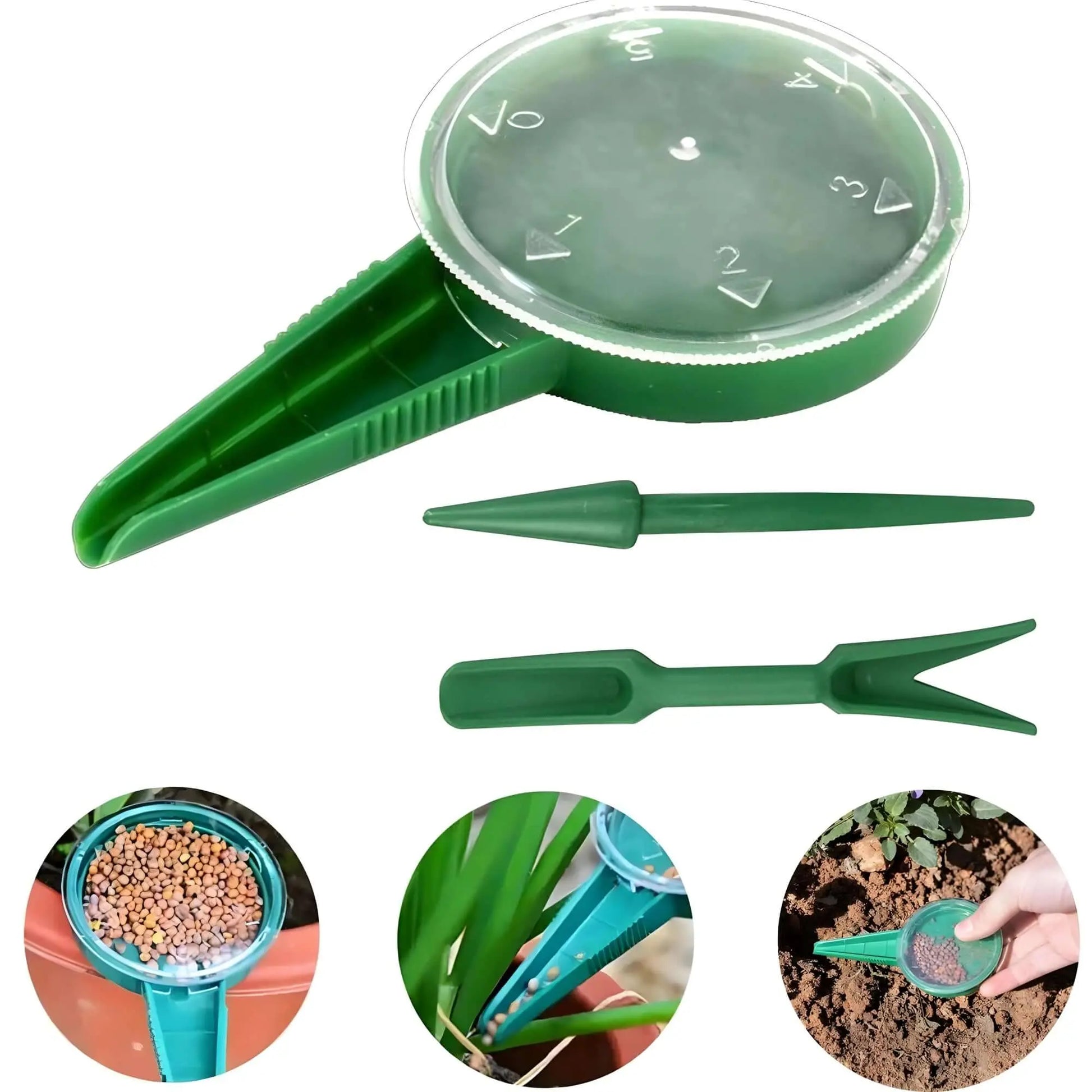 Kit Distribuitor de Seminte Mici Dimensiuni, Ustensile pentru Pregatirea Solului, Verde - Cumpara24