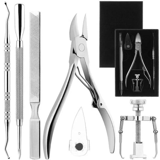 Kit Profesional pentru Unghii cu Probleme, Pentru Maini si Picioare din Otel, 6 Unelte Profesionale + Cutie de Depozitare - Cumpara24