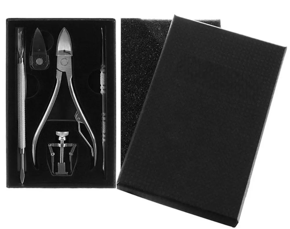 Kit Profesional pentru Unghii cu Probleme, Pentru Maini si Picioare din Otel, 6 Unelte Profesionale + Cutie de Depozitare - Cumpara24