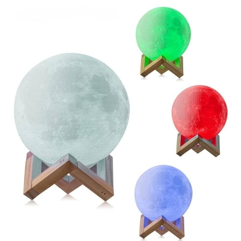 Lampa de Veghe in Forma de Luna 3D, Alimentare Baterii, Stand Plastic Inclus, 8 cm - Cumpara24